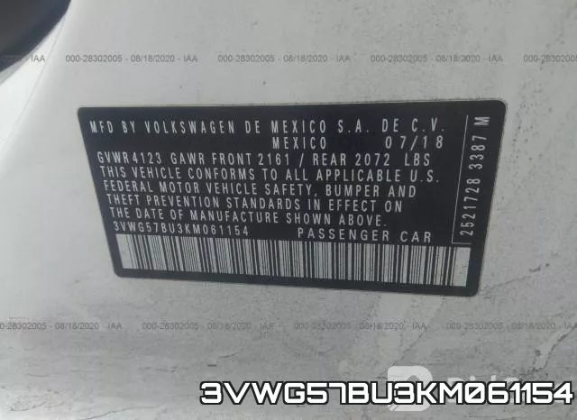 3VWG57BU3KM061154 фото 10