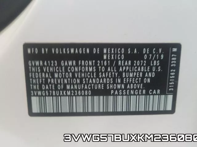 3VWG57BUXKM236080 фото 2