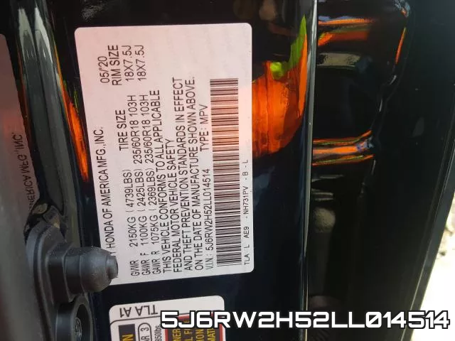 5J6RW2H52LL014514 фото 2