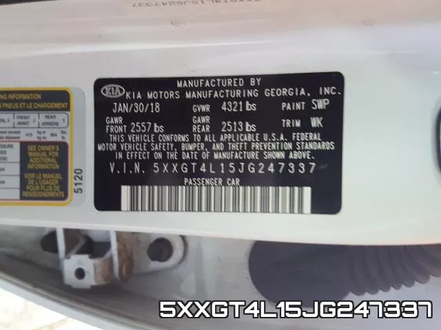 5XXGT4L15JG247337 фото 2