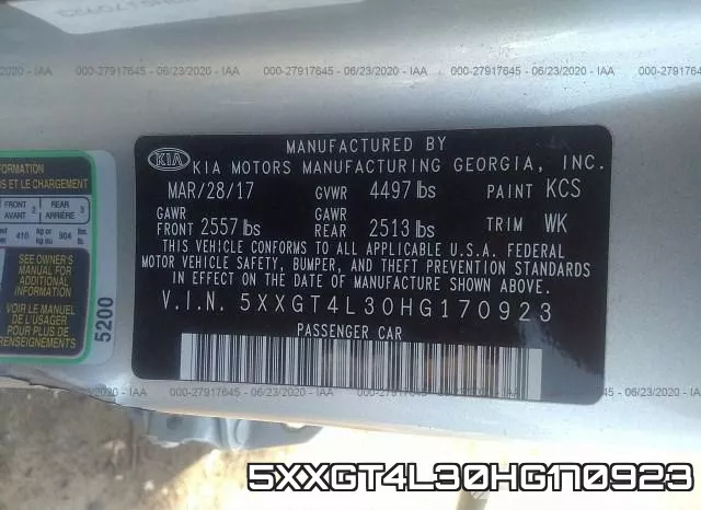 5XXGT4L30HG170923 фото 10