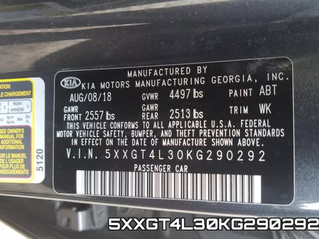 5XXGT4L30KG290292 фото 2