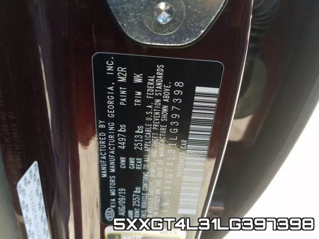 5XXGT4L31LG397398 фото 2