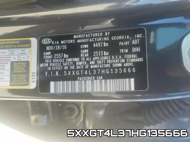 5XXGT4L37HG135666 фото 2