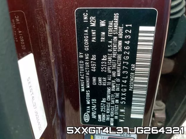 5XXGT4L37JG264321 фото 2