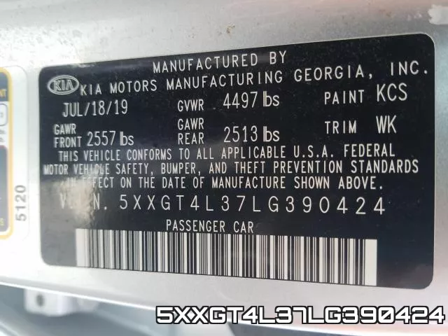 5XXGT4L37LG390424 фото 2