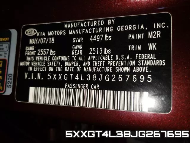 5XXGT4L38JG267695 фото 2