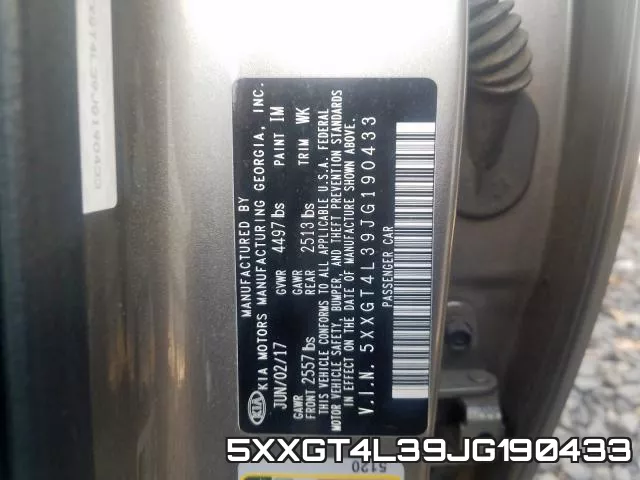 5XXGT4L39JG190433 фото 2