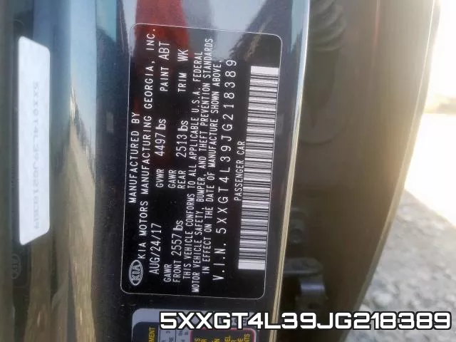5XXGT4L39JG218389 фото 2