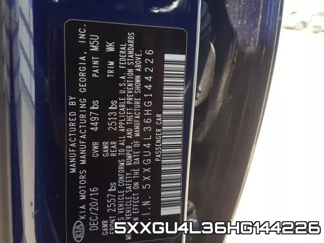 5XXGU4L36HG144226 фото 2