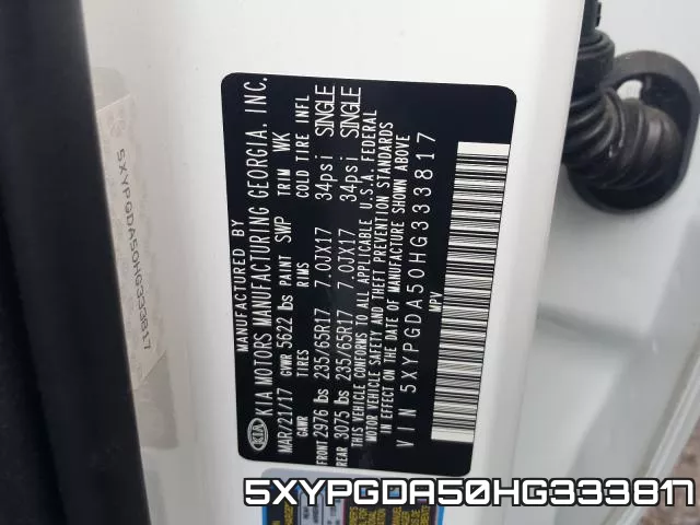 5XYPGDA50HG333817 фото 2