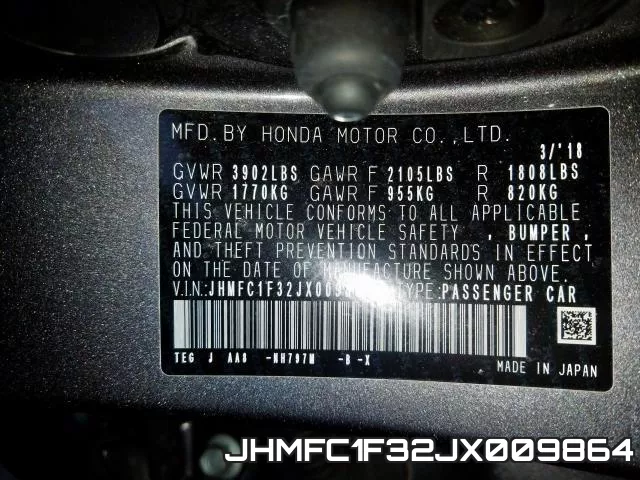 JHMFC1F32JX009864 фото 2