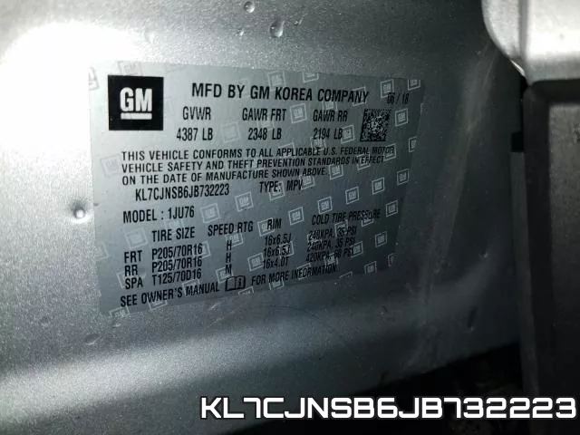 KL7CJNSB6JB732223 фото 2