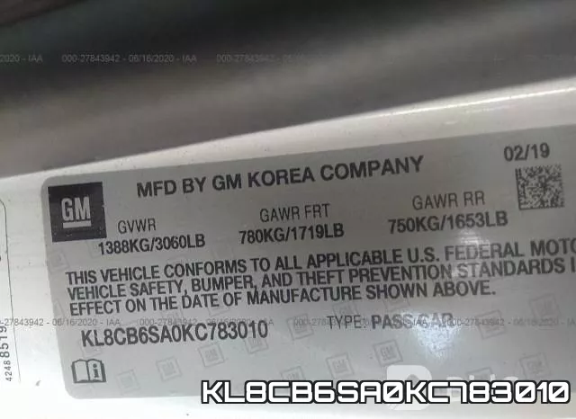 KL8CB6SA0KC783010 фото 10