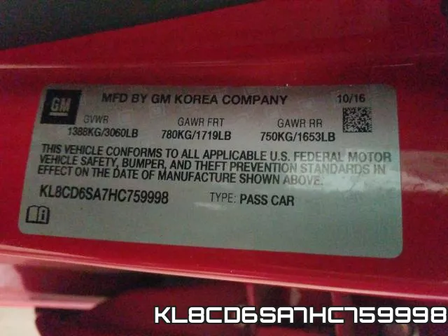 KL8CD6SA7HC759998 фото 2