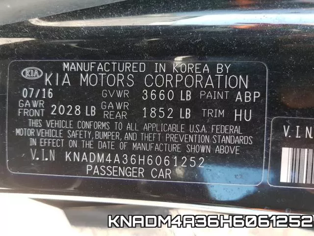 KNADM4A36H6061252 фото 2
