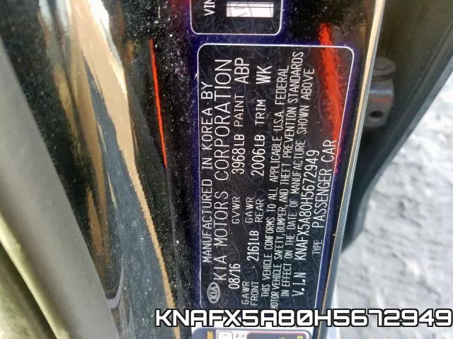 KNAFX5A80H5672949 фото 2