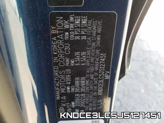 KNDCE3LC5J5127451 фото 2