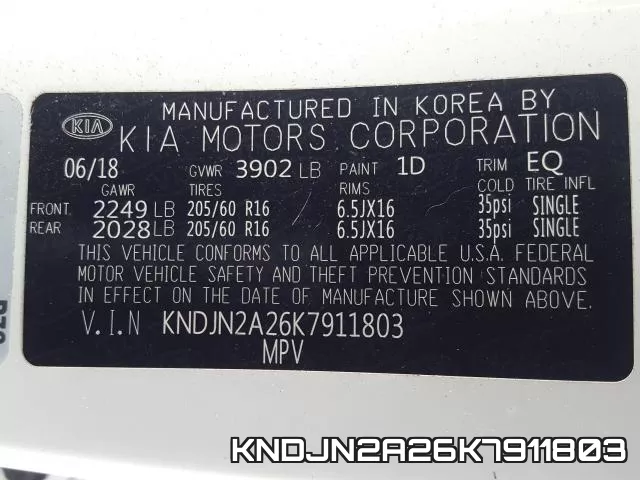 KNDJN2A26K7911803 фото 2