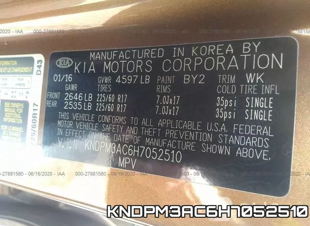 KNDPM3AC6H7052510 фото 10