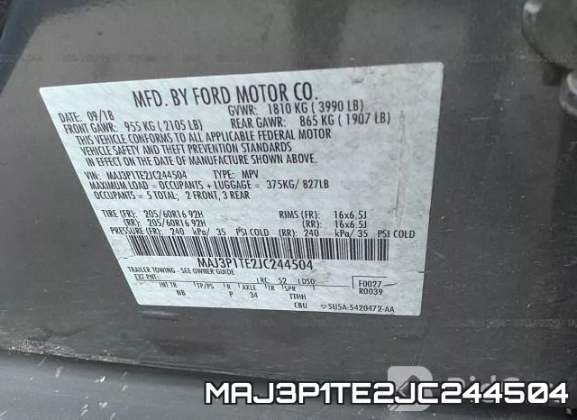 MAJ3P1TE2JC244504 фото 10
