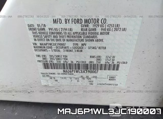 MAJ6P1WL3JC190007 фото 10
