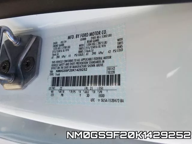 NM0GS9F20K1429252 фото 2