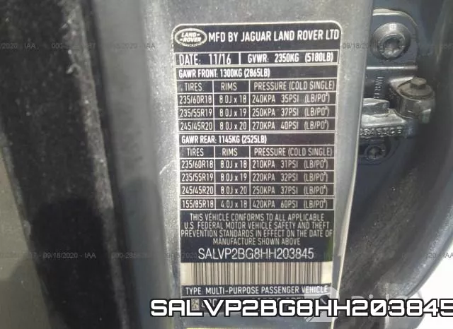 SALVP2BG8HH203845 фото 10
