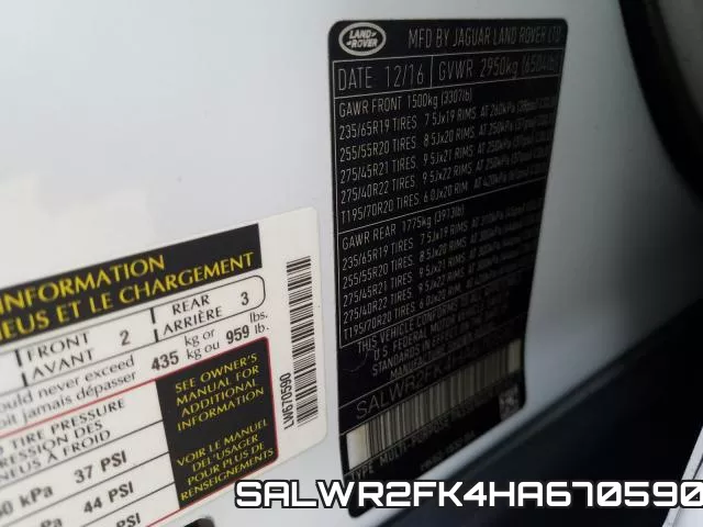 SALWR2FK4HA670590 фото 2