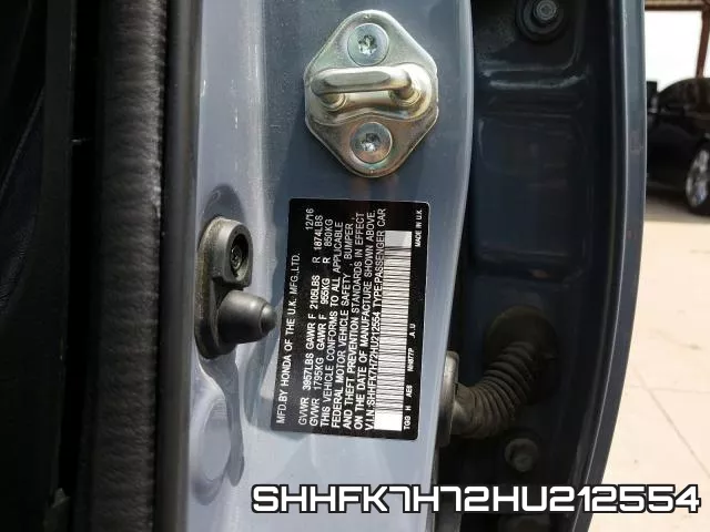 SHHFK7H72HU212554 фото 2