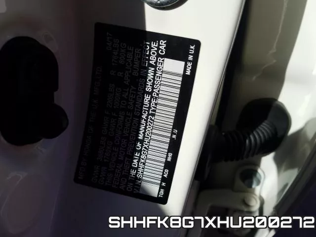 SHHFK8G7XHU200272 фото 2
