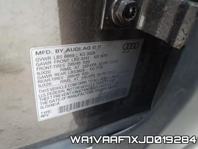WA1VAAF7XJD019284 фото 2