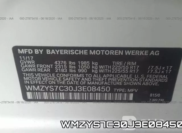 WMZYS7C30J3E08450 фото 10