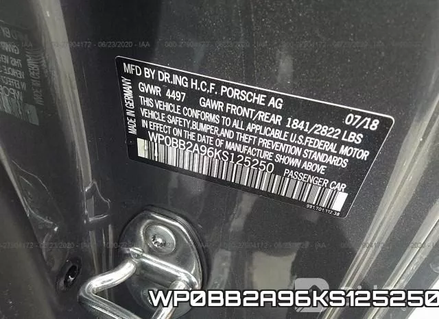WP0BB2A96KS125250 фото 10