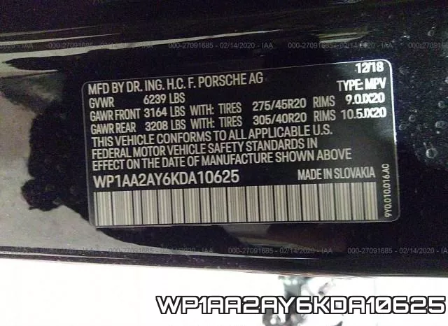 WP1AA2AY6KDA10625 фото 10