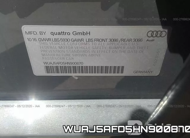 WUAJ5AFD5HN900870 фото 10