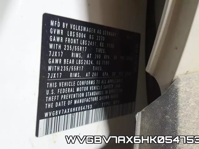 WVGBV7AX6HK054753 фото 2