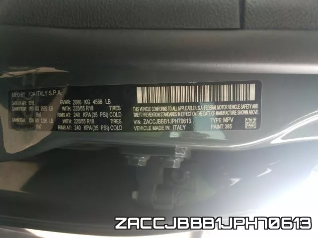 ZACCJBBB1JPH70613 фото 2