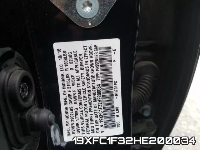 19XFC1F32HE200034 фото 2