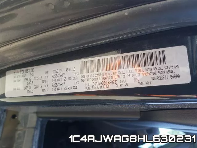 1C4AJWAG8HL630231 фото 2