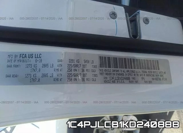 1C4PJLCB1KD240888 фото 10