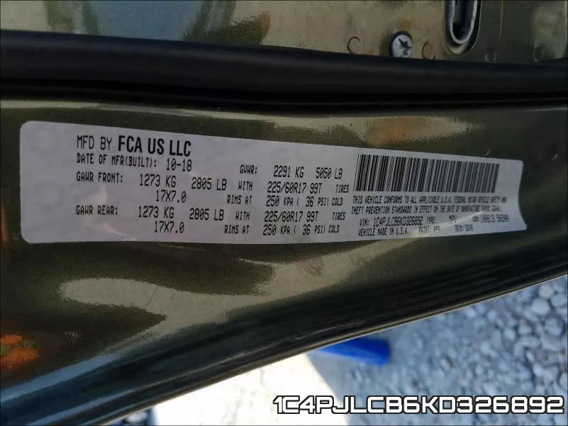 1C4PJLCB6KD326892 фото 2