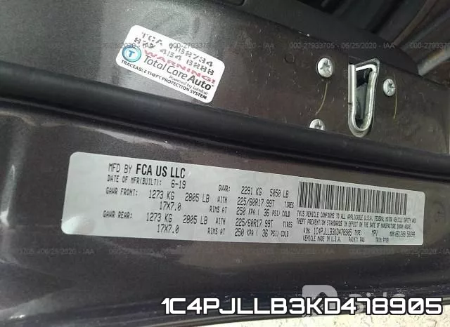 1C4PJLLB3KD478905 фото 10