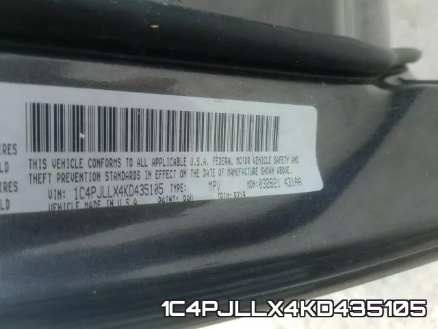 1C4PJLLX4KD435105 фото 2