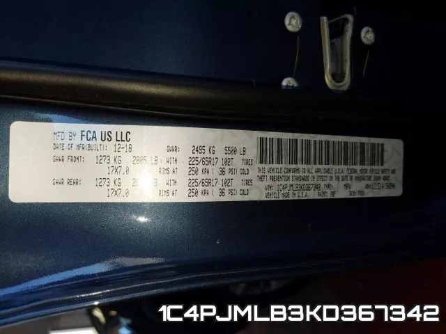 1C4PJMLB3KD367342 фото 2