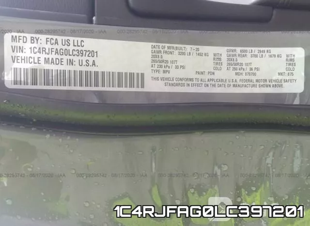 1C4RJFAG0LC397201 фото 10