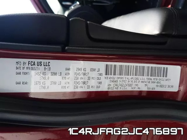 1C4RJFAG2JC476897 фото 2