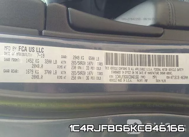 1C4RJFBG6KC846166 фото 10
