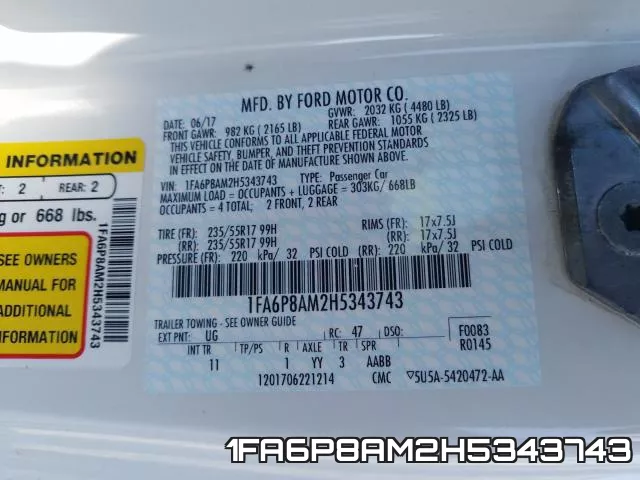 1FA6P8AM2H5343743 фото 2