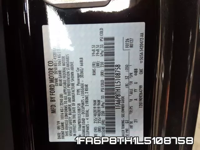 1FA6P8TH1L5108758 фото 2